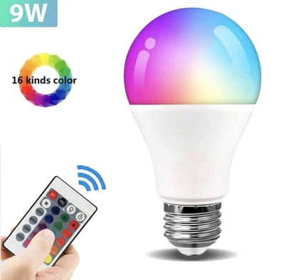 9W RGB BULB E26 with Remote (Delivery not available)
