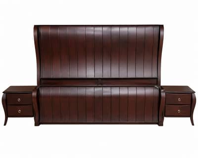 Brand New pure wooden shisham king size bed 2 side tables