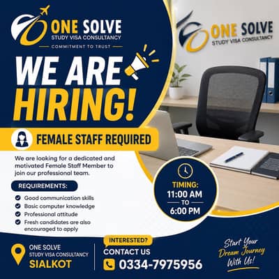 Female staff required for Study visa consultancy