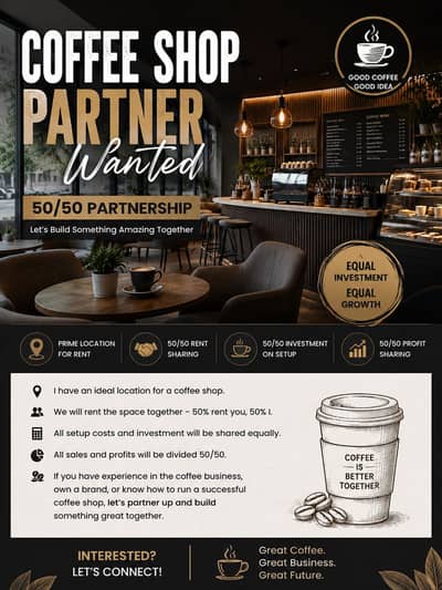50/50 Coffee Shop Partnership