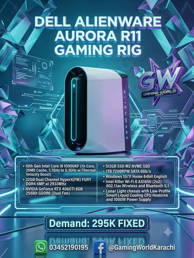DELL Alienware Aurora R11 Pc i9 10900KF 32GB HYPERX RAM GTX 2080 SUPER