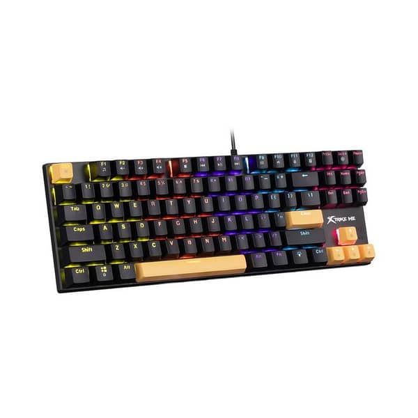 XTRIKE ME GK-989A TKL Mechanical Gaming Keyboard Wired RGB Backlit Anti Ghosting Compact Keyboard for PC Laptop Gaming Black