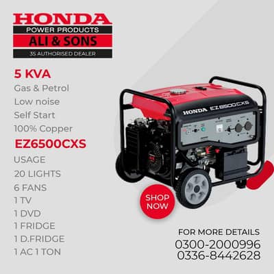 Honda/Generator/5kVA/EZ-6500cxs/Self-Start/