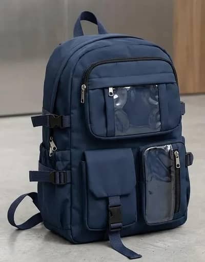 Casual Backpack with transparent pocket