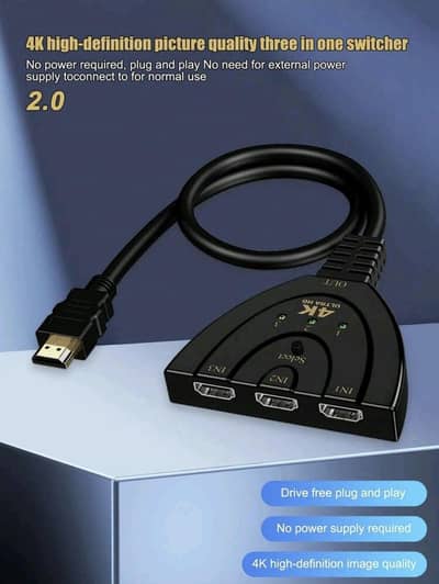 HDMI 3 in 1 out Splitter Switch 4k (Delivery not possible)