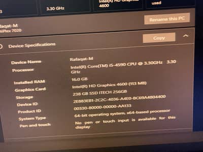 DELL OPTIPLEX 7020 | CORE i5-4590 | 16GB DDR3 RAM | 256GB SSD | FAST!!