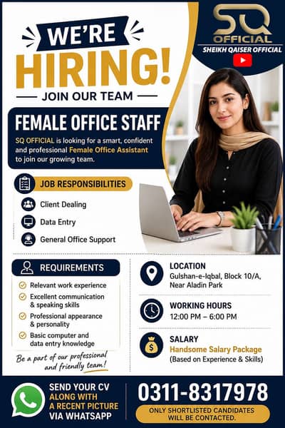 JOB For Female Staff