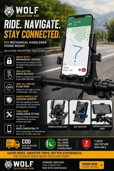 FLY Universal Mechanical Bike & Motorcycle Phone Mount