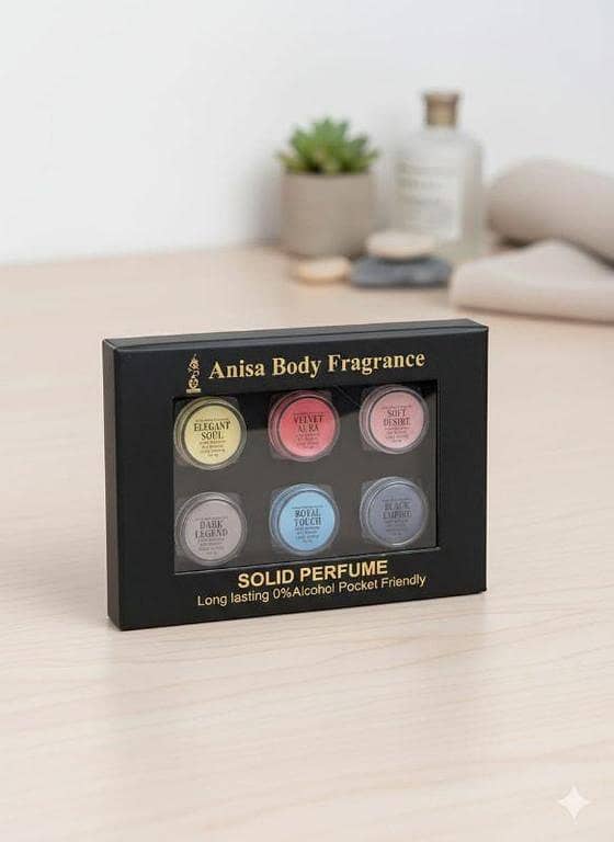 Pack of 6 Anisa Body Fragrance Solid Perfume 8g | Long Lasting | 0% Alcohol | Unisex. . .