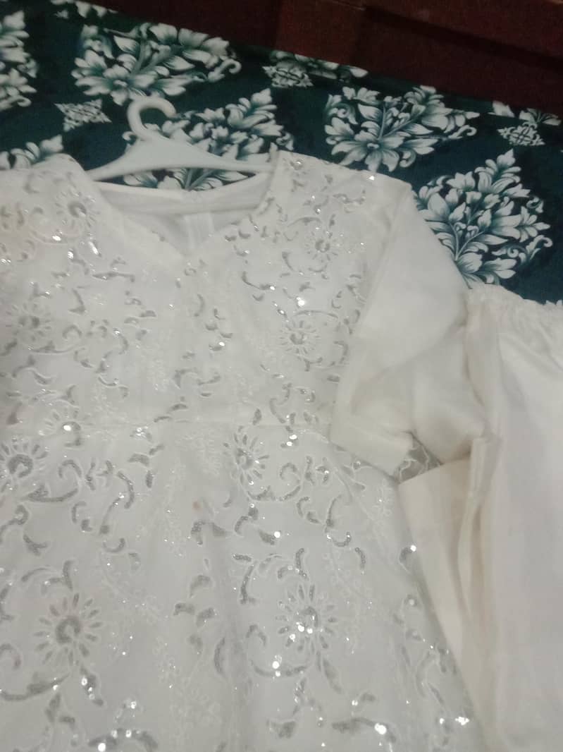 سفید میکسی دوپٹہ ٹراوزر 1