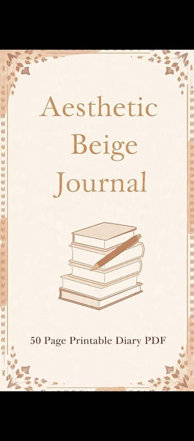 Aesthetic Beige Journal - 50 Page Printable PDF - Instant Download