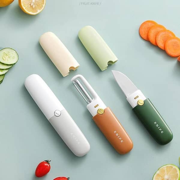 2 In 1 Fruit Cutting Knife and Peeler Stainless Steel
