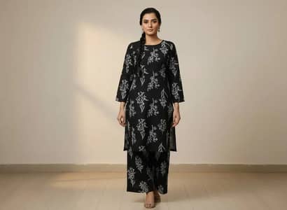 2 PCs women unstitched printed suit
