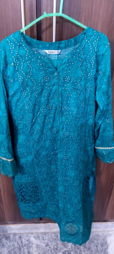 lawn fully embroidered cutwork  ready to wear 3 PC dress