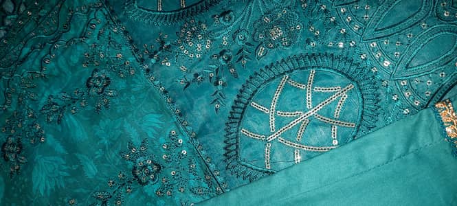 CUTWORK DAMAN lawn fully embroidered ready to wear 3 PC dress
