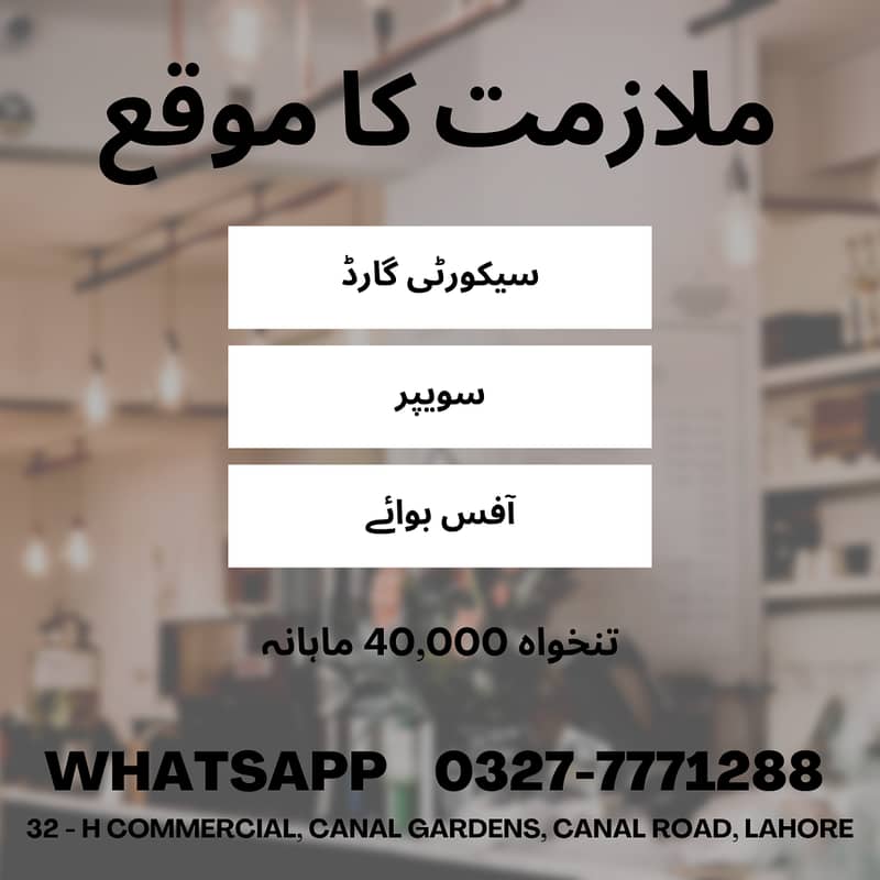 ملازمت کا بہترین موقع – لاہور 0
