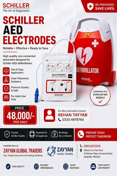 Schiller AED Fred PA-1 Defibrillator Electrodes – Buy AED Pads