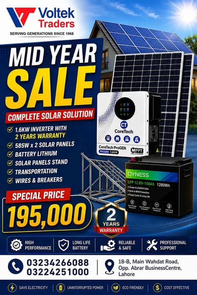 1.6KW Solar System Complete Package| 2-Year Warranty | Premium Quality
