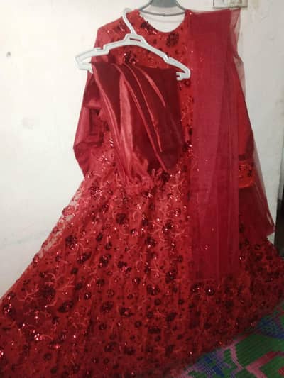 Brand new Red embroidered Maxi with dupatta
