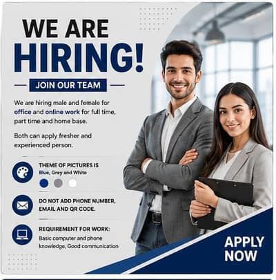we are hiring staff male and female for offline and online work