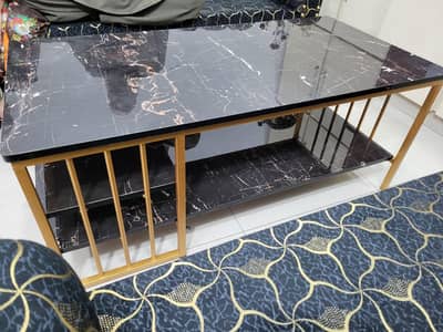 Center Table High Gloss Top Material Iron.
