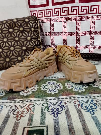 Beige chunky sneakers. ( urgent sell) "Beige Greca chunky sneakers"