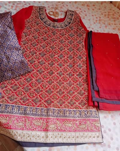 fully embroidered dress for urgent sale