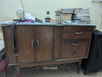 Vintage Wooden Sideboard Cabinet with Drawers and Storage