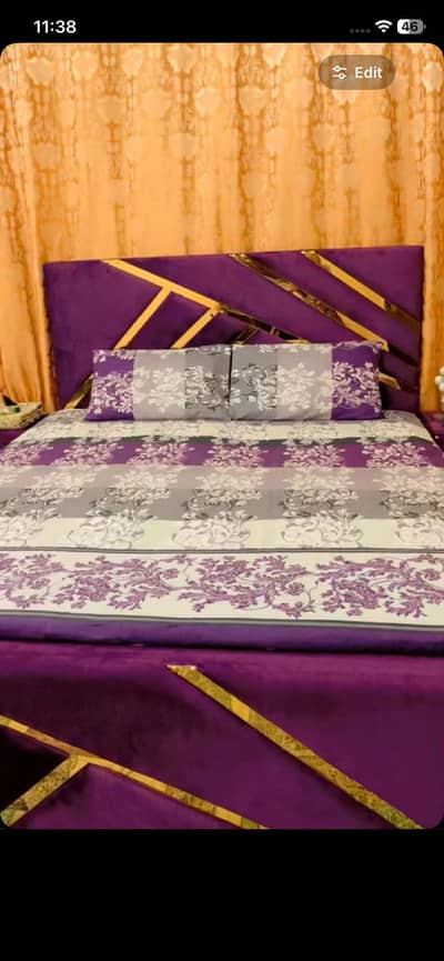 Purple Welwet  bed Set