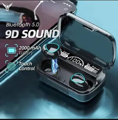 Wireless Earbuds Instant Pairing Black with Bass & Touch Controls M10