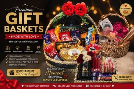 Customised Gift Baskets for Birthdays, Chocolate Box, Bouquet