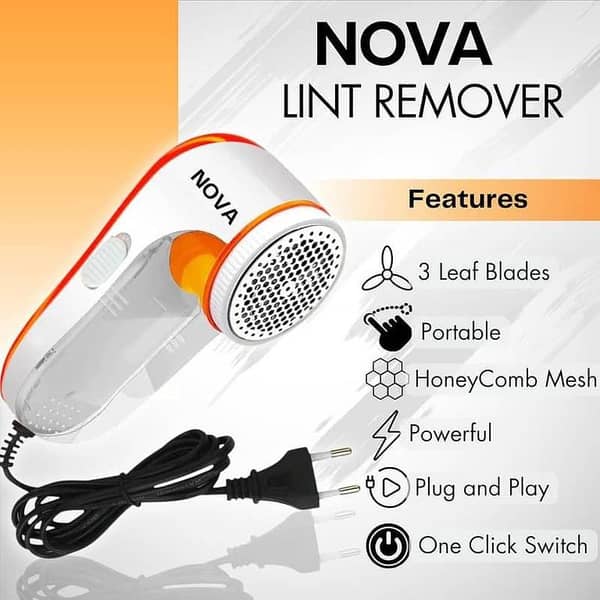 NOVA Electric Lint Remover – Powerful Fabric Shaver for Clothes, Sofa & Bedding. . .