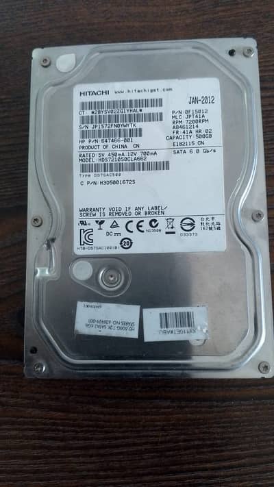 500GB Hitachi 3.5" Desktop Hard Drive HDD | 100% Health & Fast Speed