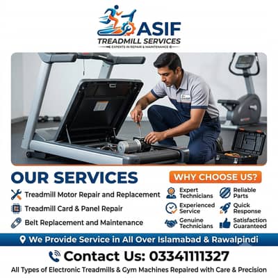 Treadmill Motor, Belt & Board Repair - Rawalpindi/Islamabad