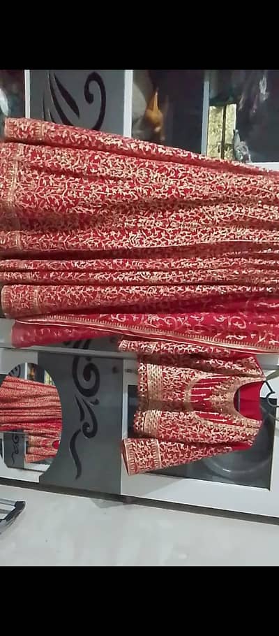 red party wear lehenga choli