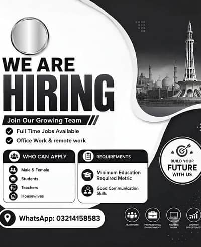Shape your future with rewarding Career. Now hiring:male & females