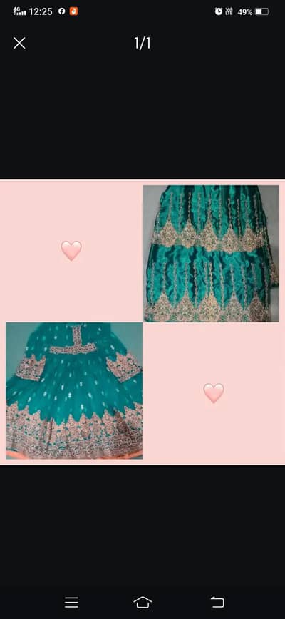 short frock Indian sharara sea green colour medium size