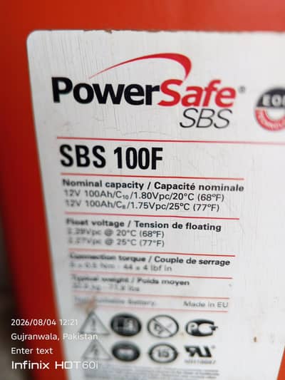 12v 100ah battery imported