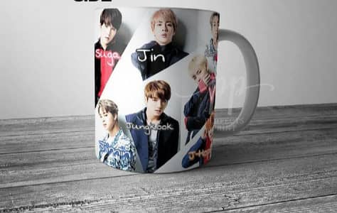 bts photo print cup