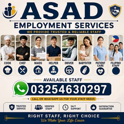 house maids / cook/ chef /maids / driver / babysitter /available staff