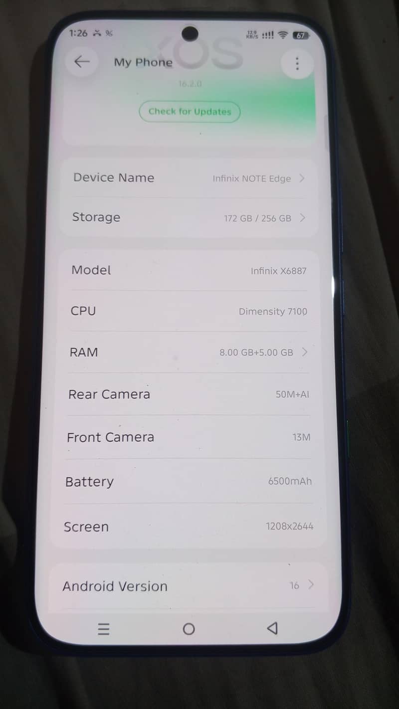 Infinix note edge 7