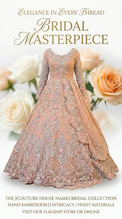 Luxury Bridal Maxi Dress | Designer Wedding Gown | Heavy Handwork