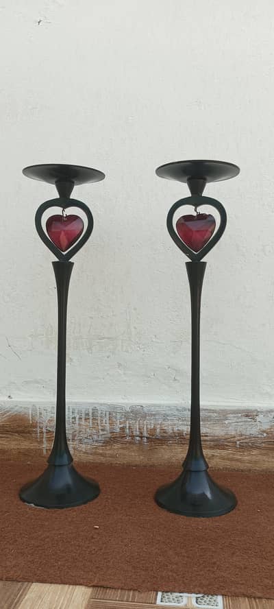 metal black candle stand, 21 inch length