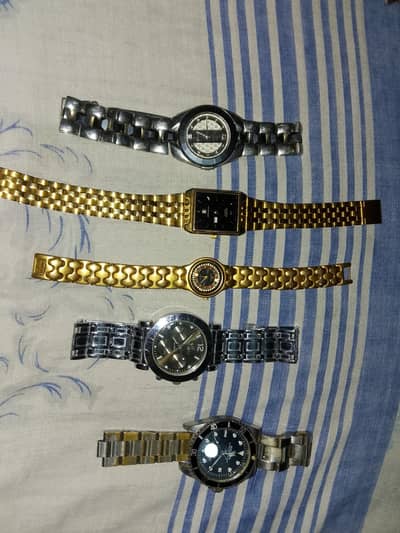 Vintage collection 4 Men's and 1 ladies watch