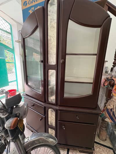 Solid Wooden Crockery Showcase for sale Price 18K