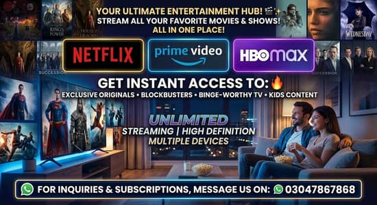 Premium Streaming Accounts Netflix, Prime Video, HBO Max | Best Price!