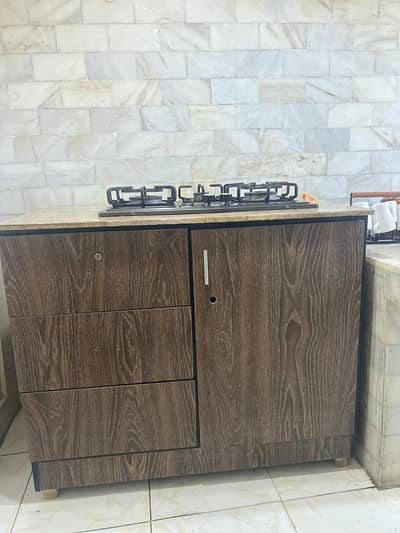 Kitchen Cabinet with Marble Top | 3 Drawers | Without Stove |