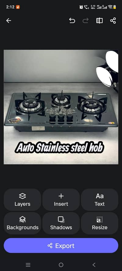 chola stainless steel hob and stove