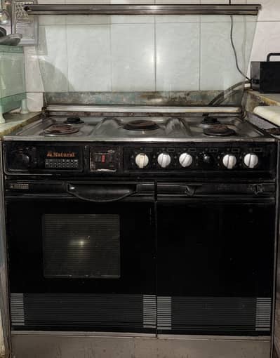 Natural Heavy Duty 5-Burner Gas Cooking Range with Baking Oven & Hot