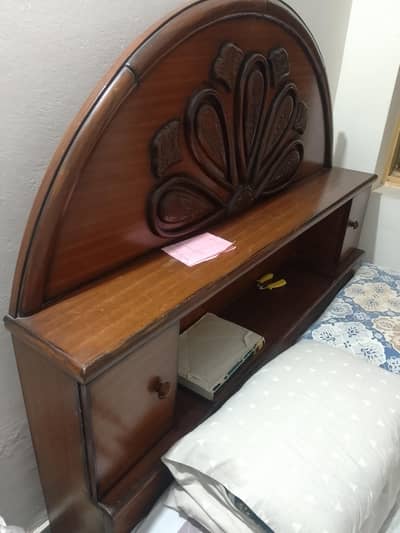 Wooden Double Bed For Sale | Storage + Carved Headboard | Rawalpindi*